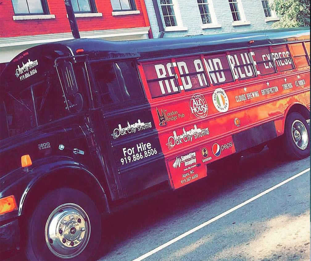 Oak City Shuttle party bus exterior